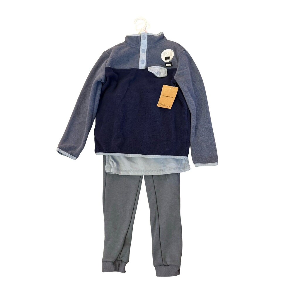 NWT Eddie Bauer 3 Piece Set Boys Size 6 Jacket, Pants‎ And Tshirt Coastal Blue